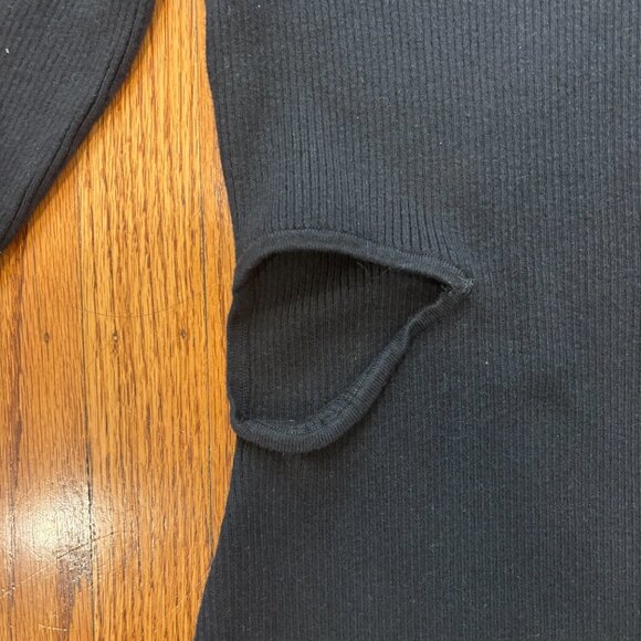 A&F Long Sleeve Cutout Midi Sweater Dress - Black - Picture 9 of 9